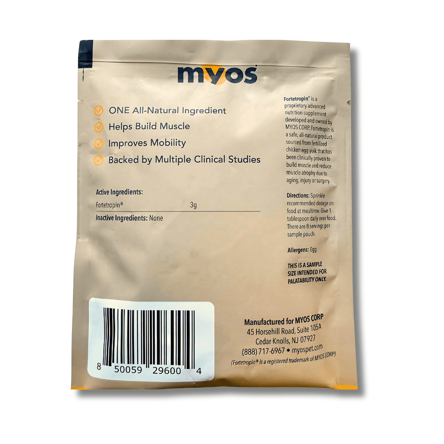 MYOS Canine Muscle Formula Samples Pet Supplies Myos Vet