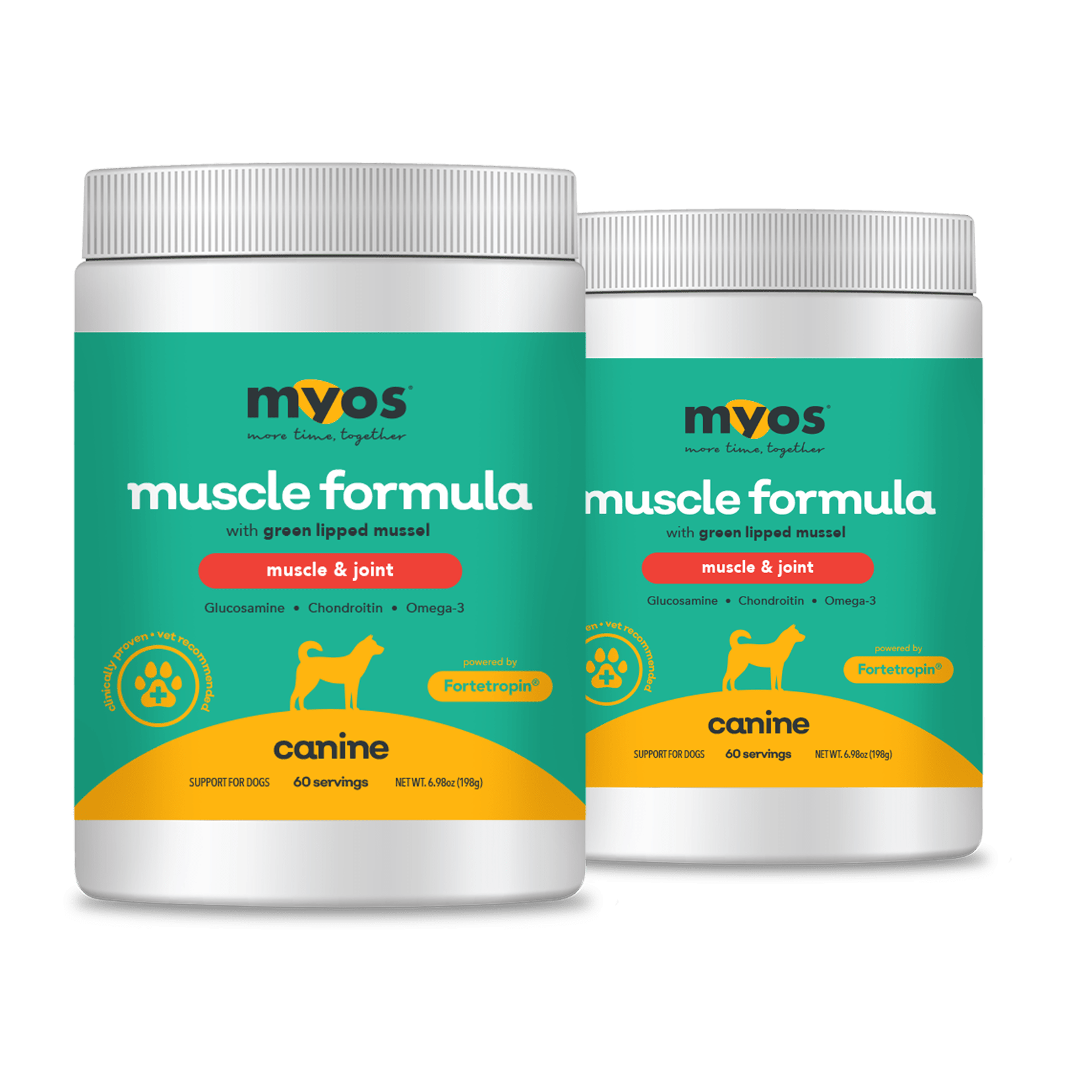 2 Pack Bundle Muscle & Joint Formula with Green Lipped Mussel Dog Supplements myospet.com 