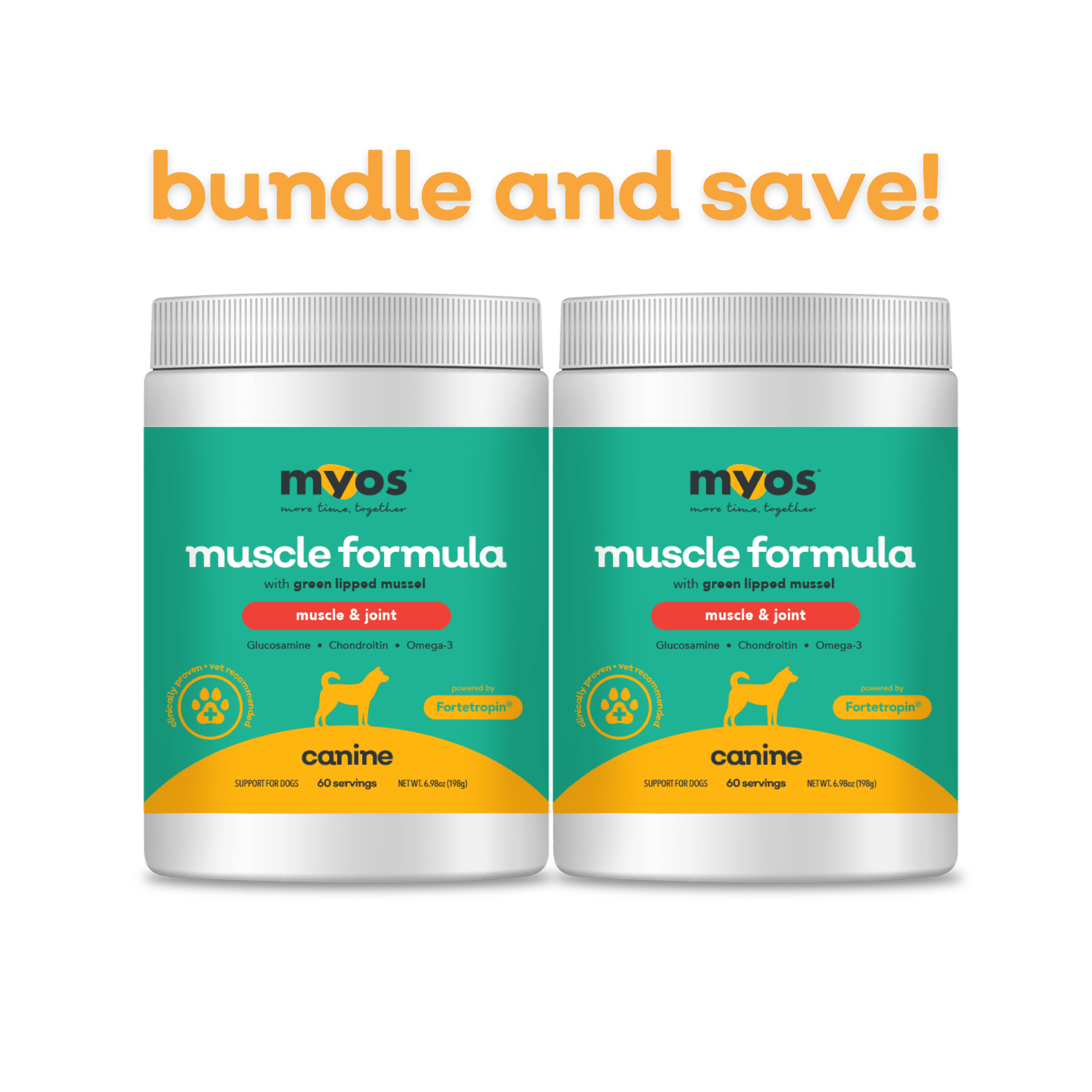 2 Pack Bundle Muscle & Joint Formula with Green Lipped Mussel Dog Supplements myospet.com 