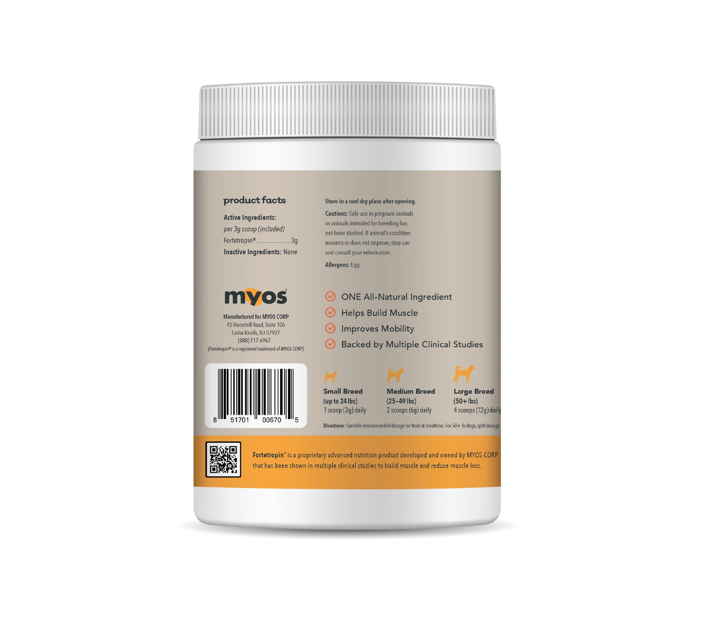 2 Pack Bundle of MYOS Muscle Formula Dog Supplements myospet.com