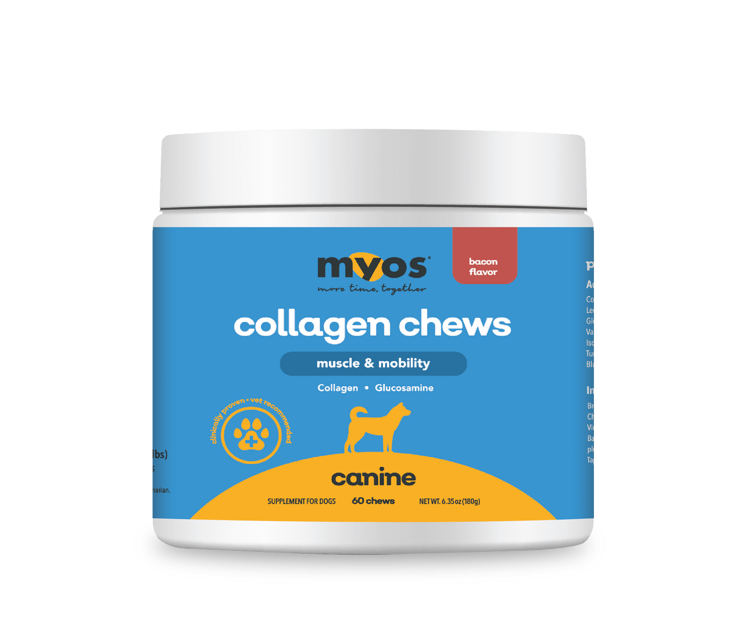 Canine Muscle & Mobility Collagen Chew Dog Supplements myospet.com 