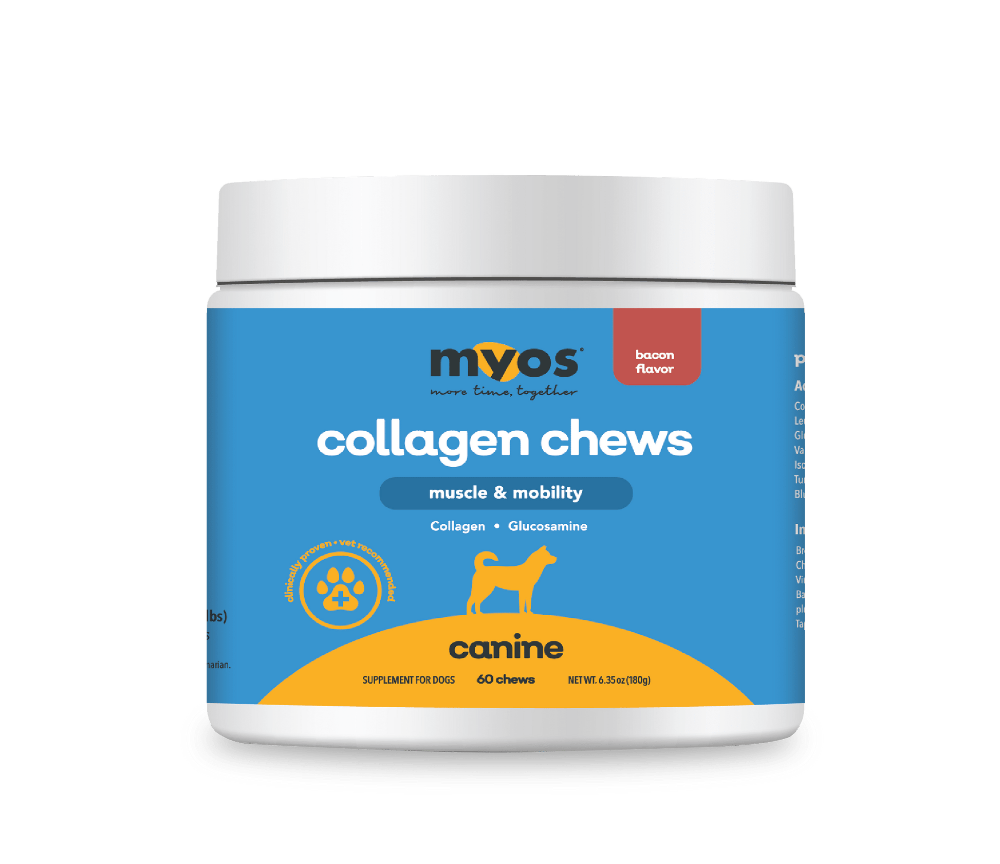 Canine Muscle & Mobility Collagen Chew Dog Supplements myospet.com 