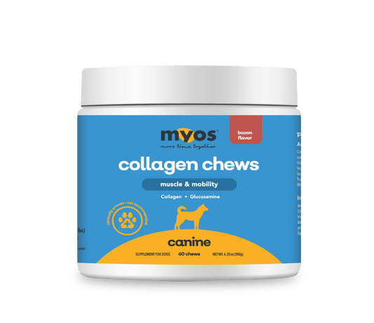 Canine Muscle & Mobility Collagen Chew Dog Supplements myospet.com 